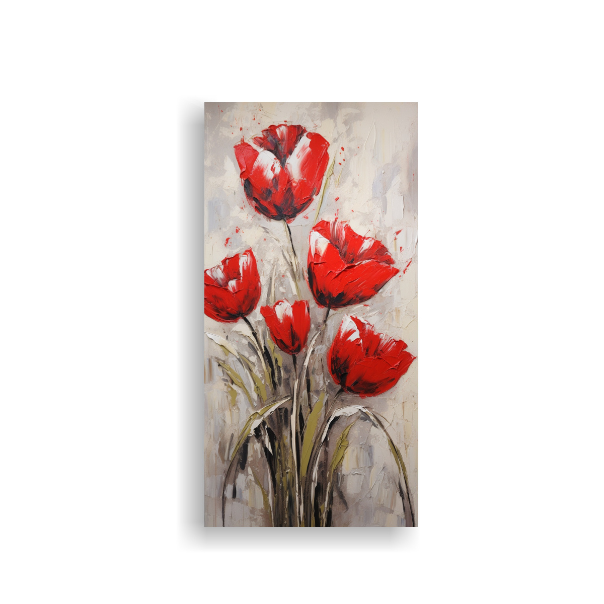 Cuadro Decorativo De Tulipanes En Lienzo Al Estilo De R Pintura