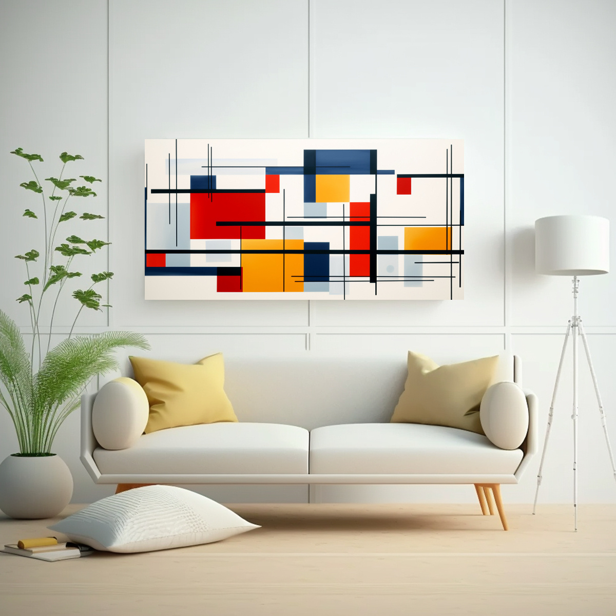 Cuadro Movimiento Para Sala Arte Abstracto Geométrico Estilo Mondrian