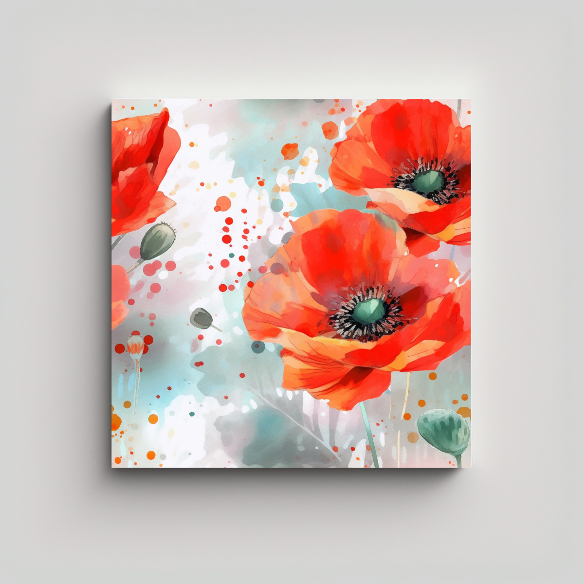 Cuadro Decorativo Canva De Poppy En Acuarela Y Tonos Bonitos Decocuadros