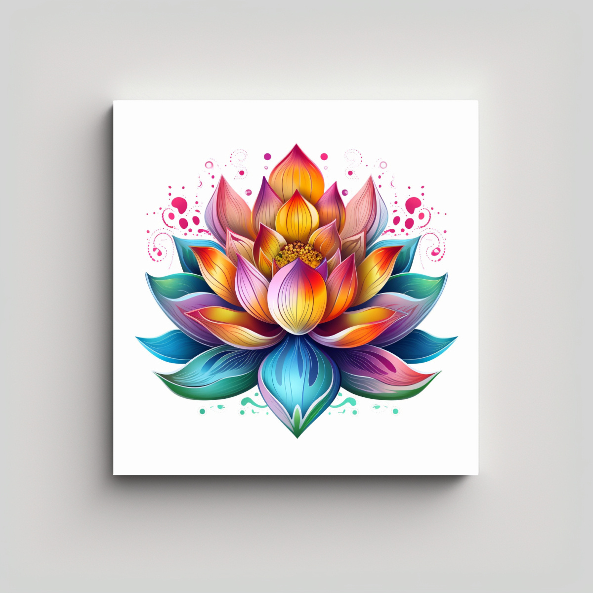 Cuadro Sublimado De Loto Multicolor Equilibrio Visual Con Canva