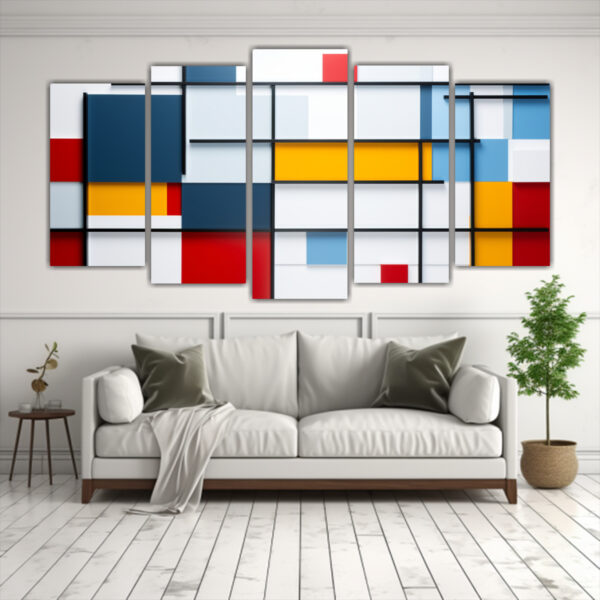 Cuadro Tem Tico De Abstracci N Geom Trica Estilo Mondrian Decocuadros