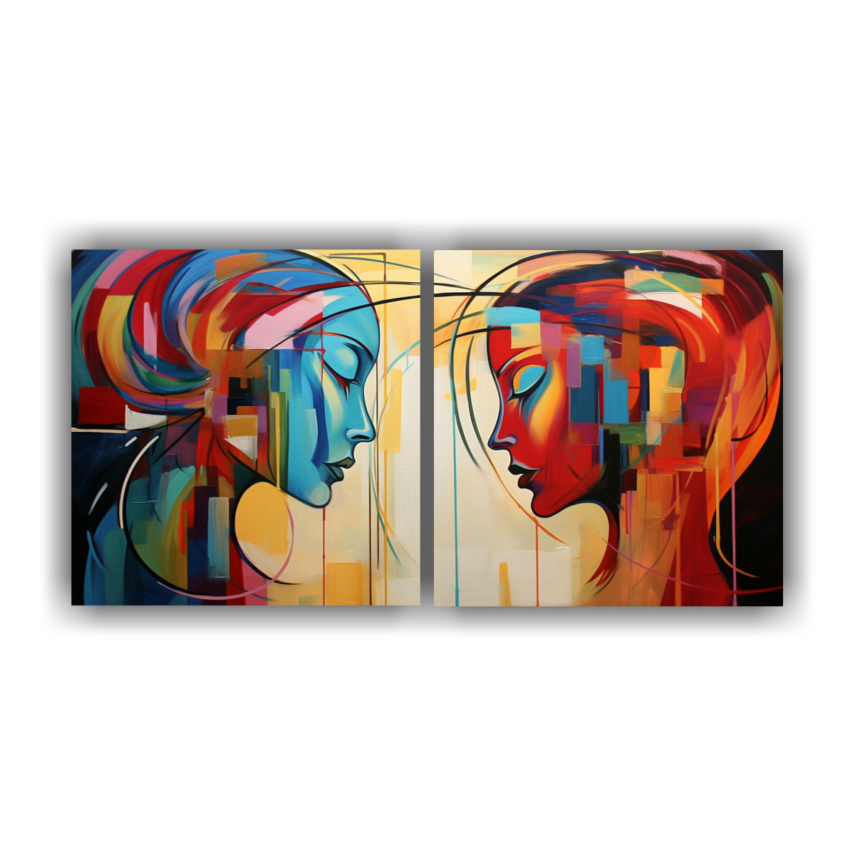 Cuadros Abstractos De Parejas Cálidas Y Modernas DecoCuadros