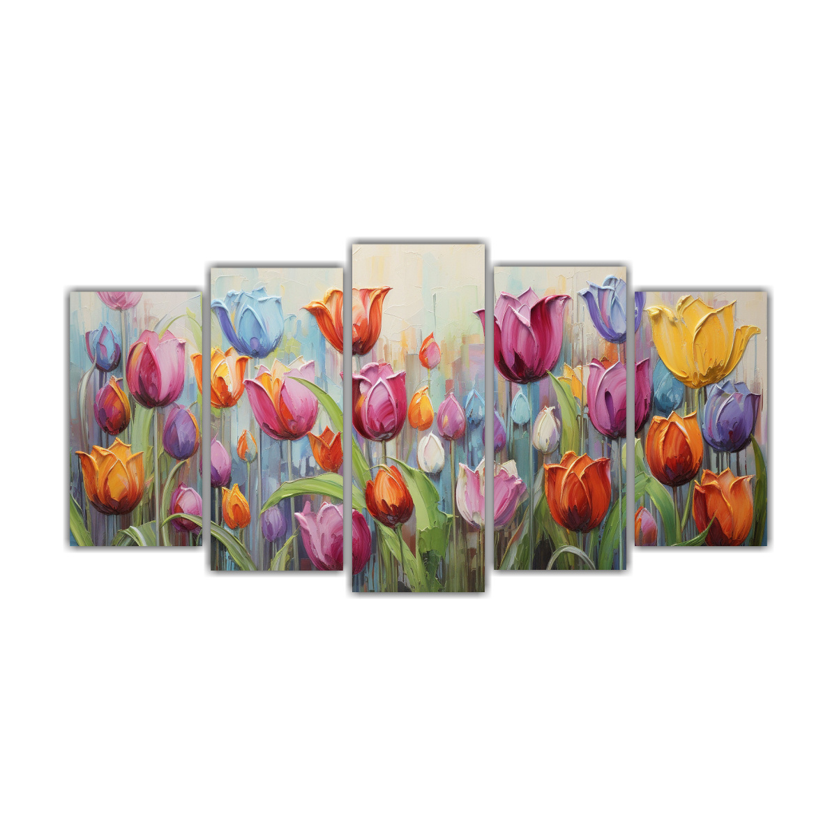 Cuadros Modernos De Tulipanes En Lienzo Con Colores Vibrantes Decocuadros