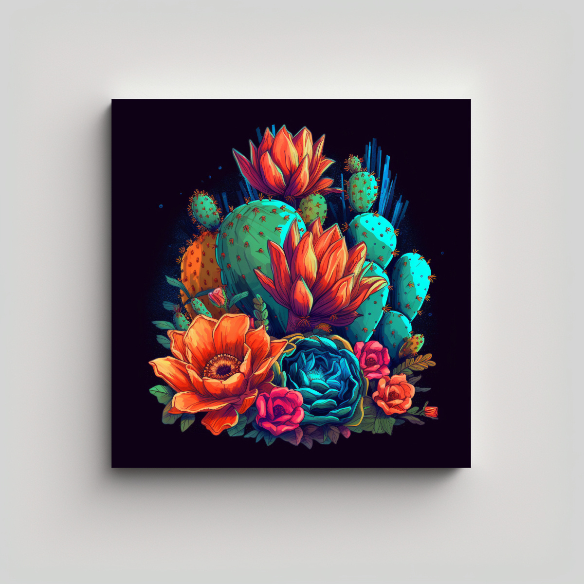 Cuadro De Cactus Arte Moderno Vibrantes Colores K Elegante Decocuadros