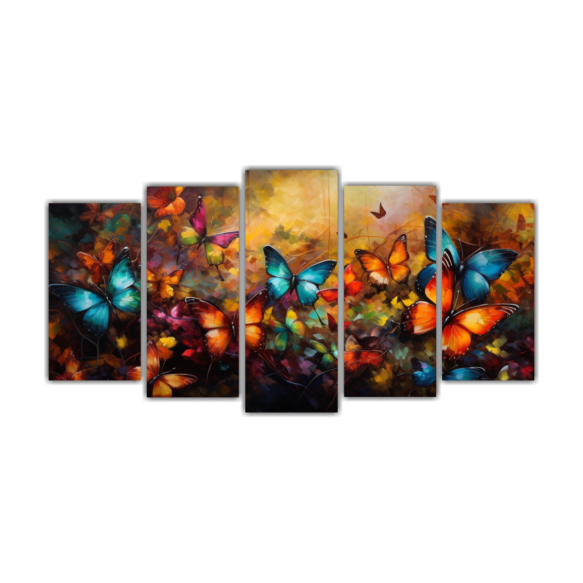 Pintura Abstracta De Mariposas En Relieve De Pared Cuadros