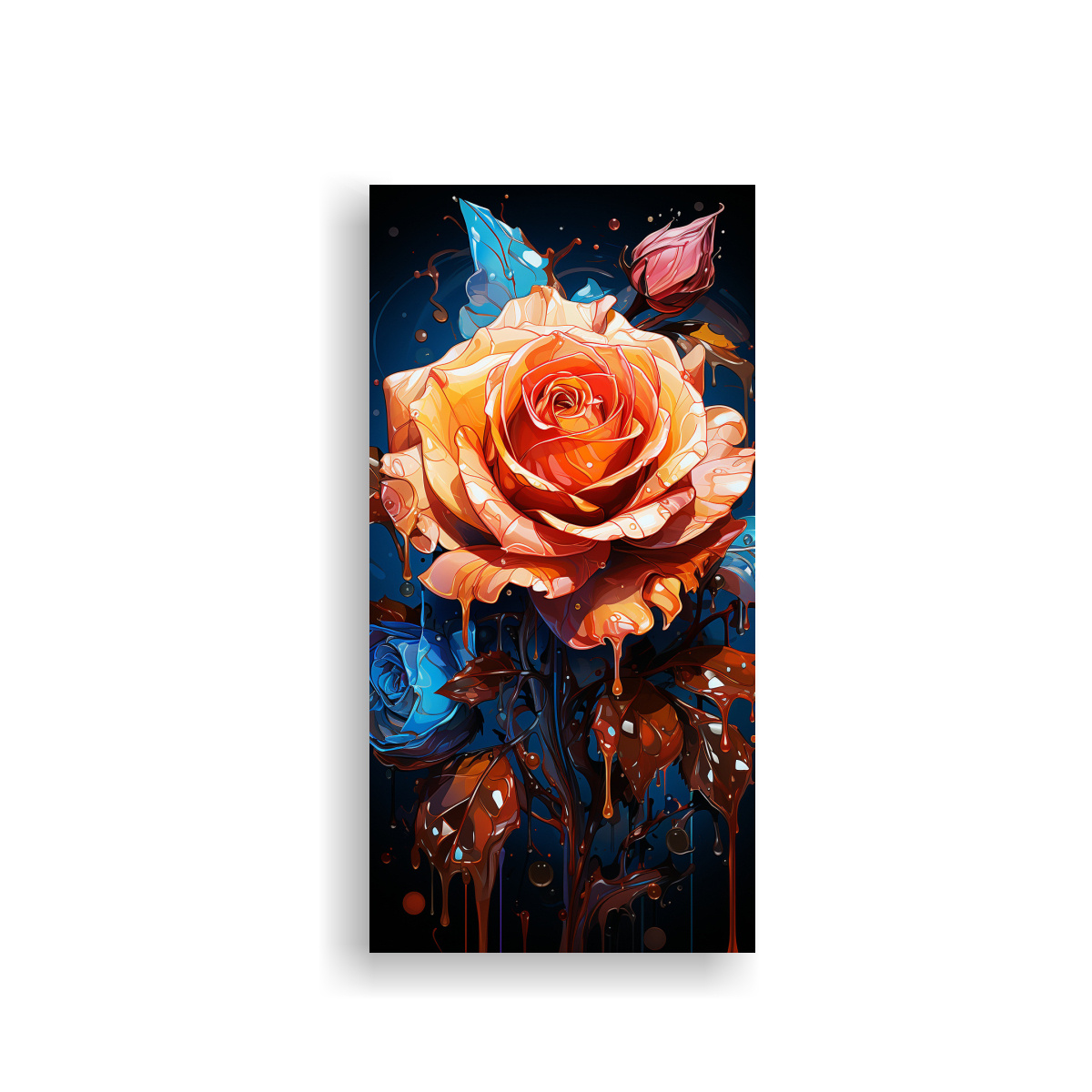 Cuadro Decorativo De Rosas Con Goteo En Los P Talos Composici N