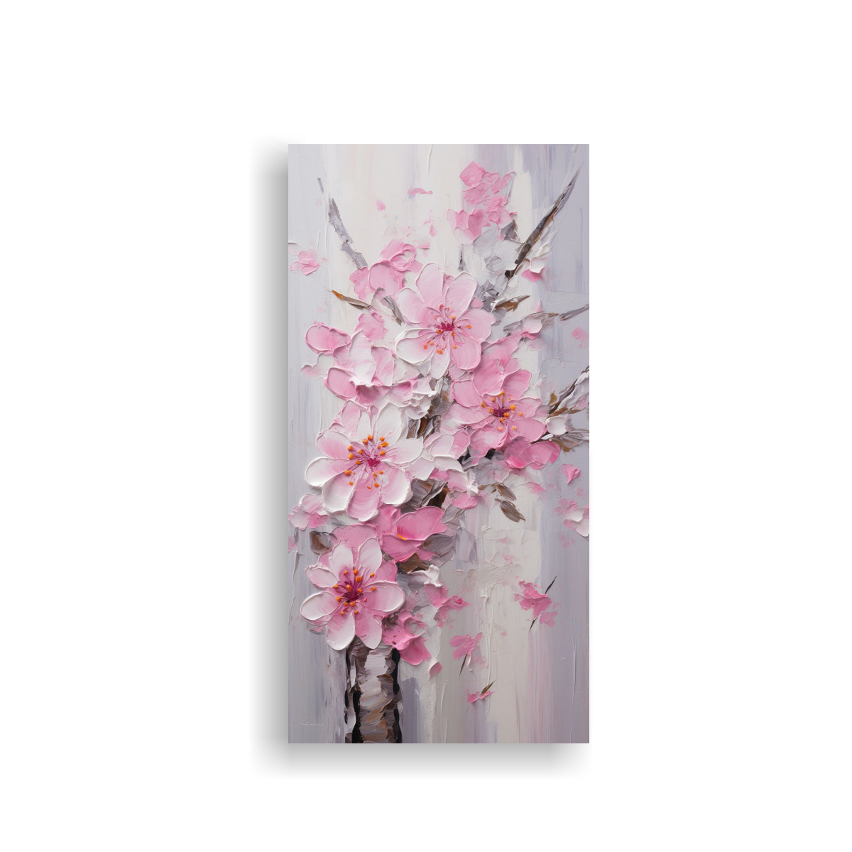 Cuadro De Flores De Cerezo Rosa En Lienzo Arte Decorativo Expresivo