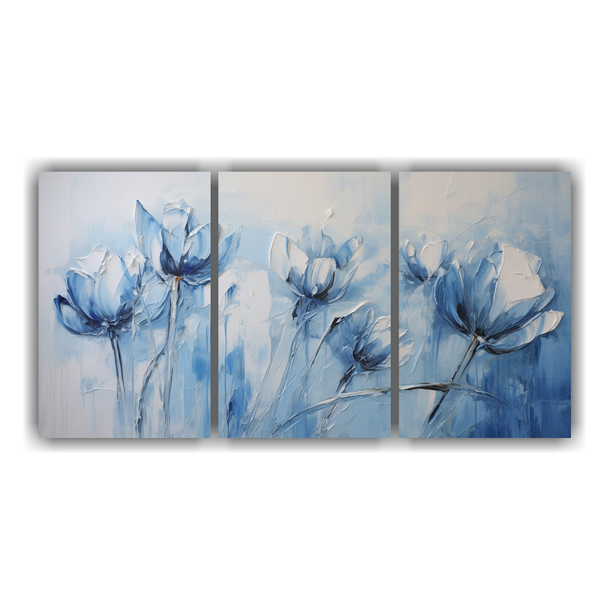 Cuadro De Pintura En Lienzo Estilo Tonos Expresividad A Blue Tulips