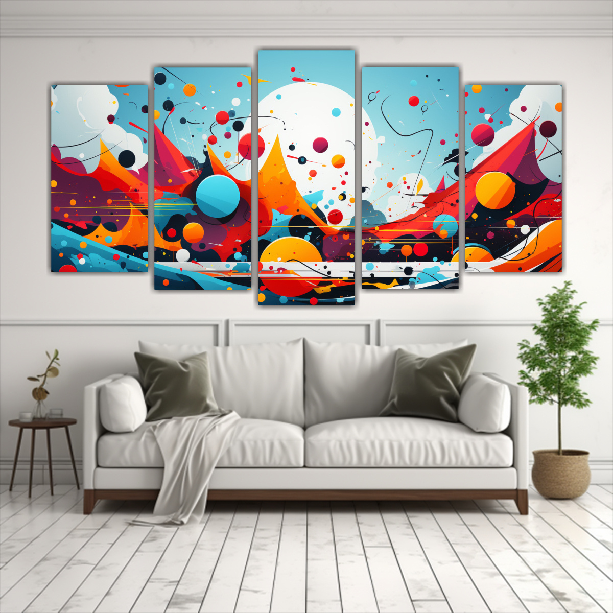 Pinturas Decorativas Estilo Galería Clásico Abstracto Con Colores Vivos