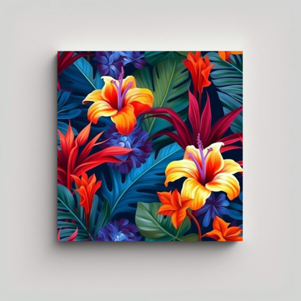 Cuadro Decorativo Tropical K Lienzo Minimalista Con Flores Patr N