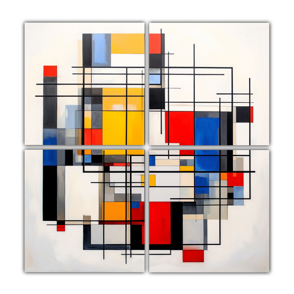 Cuatro Artes Abstracci N Estilo Geom Trico De Mondrian Compra En