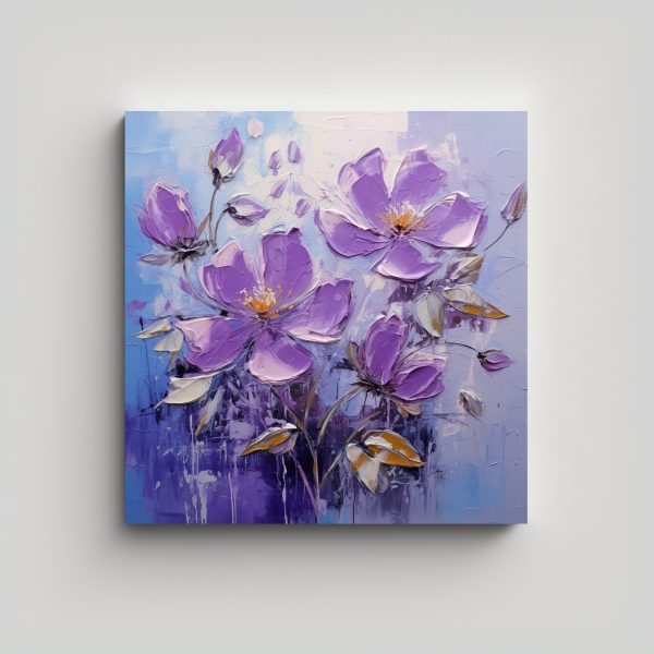 Cuadro De Flores Moradas En Lienzo Decocuadros