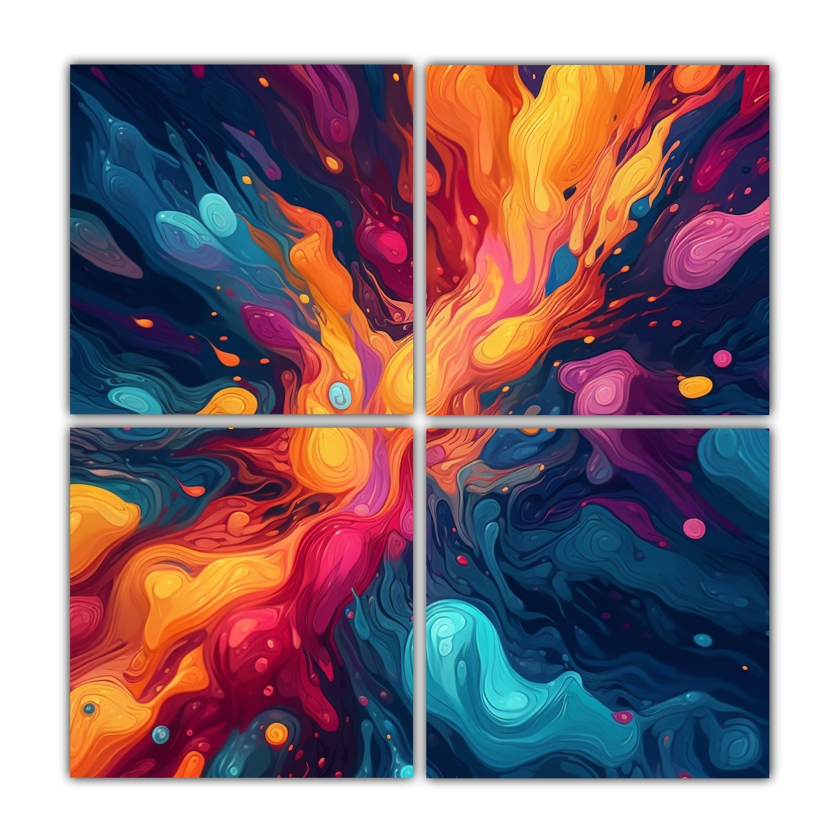 Pinturas Abstractas Enigmáticas En Tela De Finas Líneas De Colores 4K