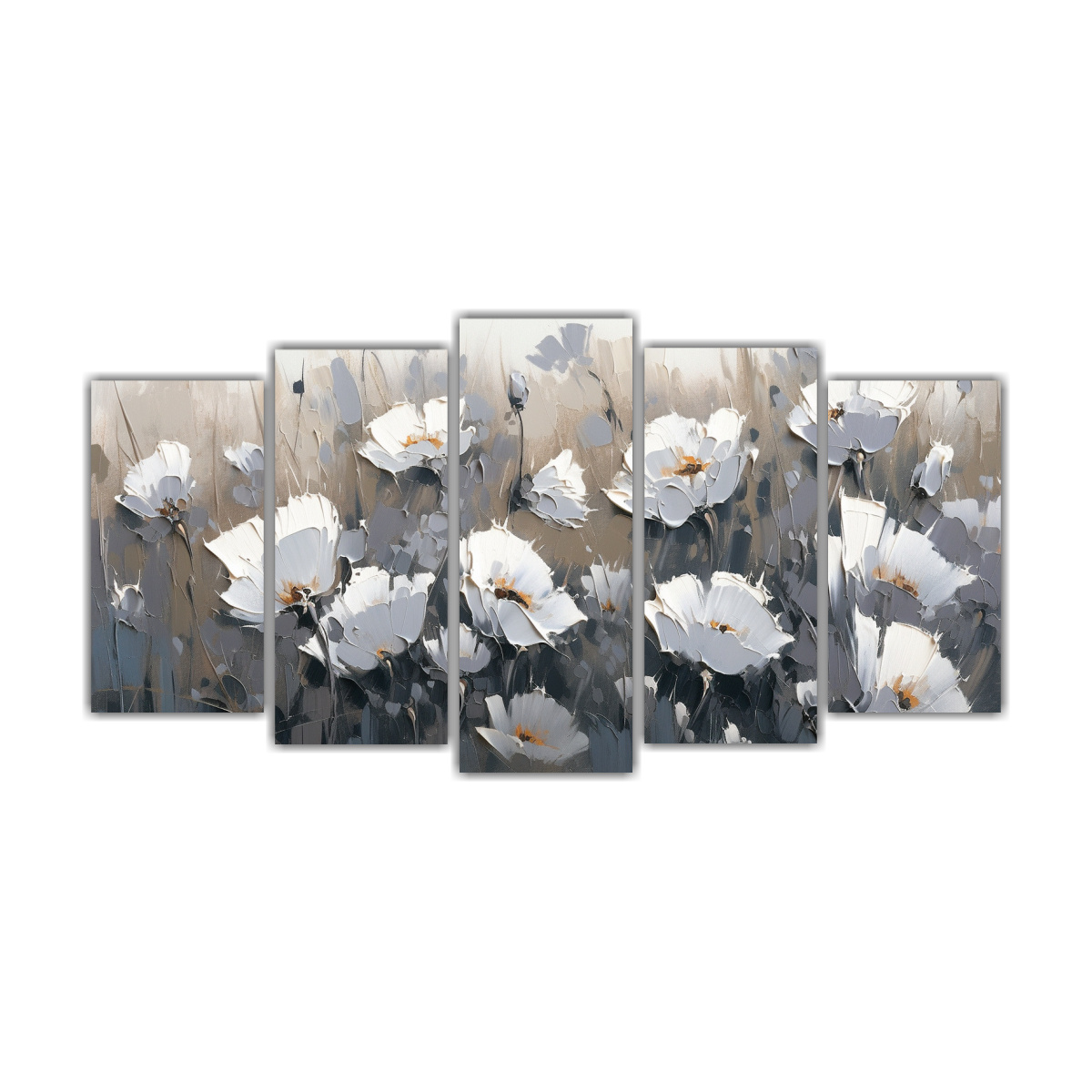 Cuadro De Flores Plateadas En Lienzo Decocuadros