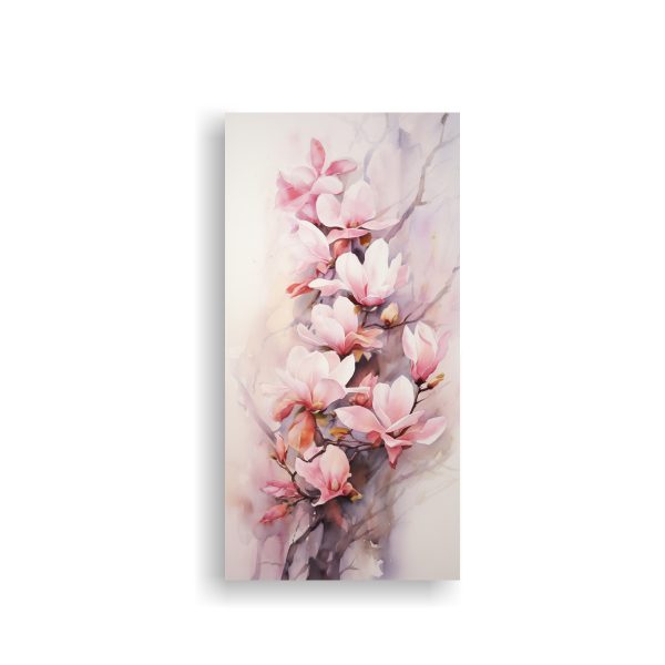 Cuadro Abstracto Magnolias Flores Rosadas Acuarela Compra Online En