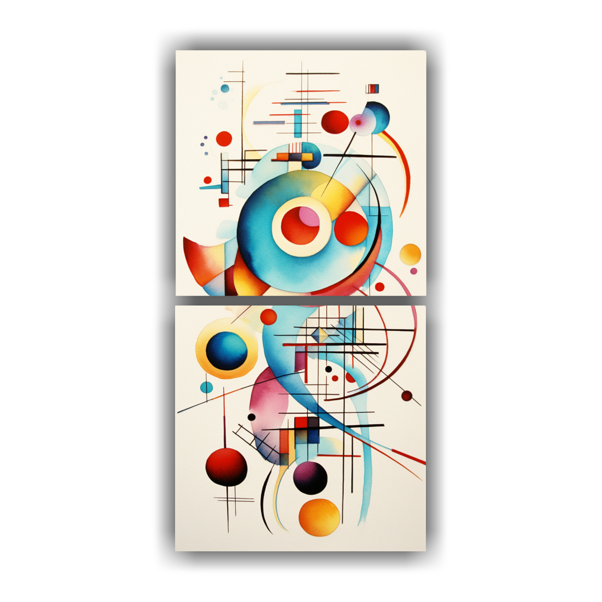 Conjunto 2 Pinturas Abstractas De Wassily Kandinsky DecoCuadros