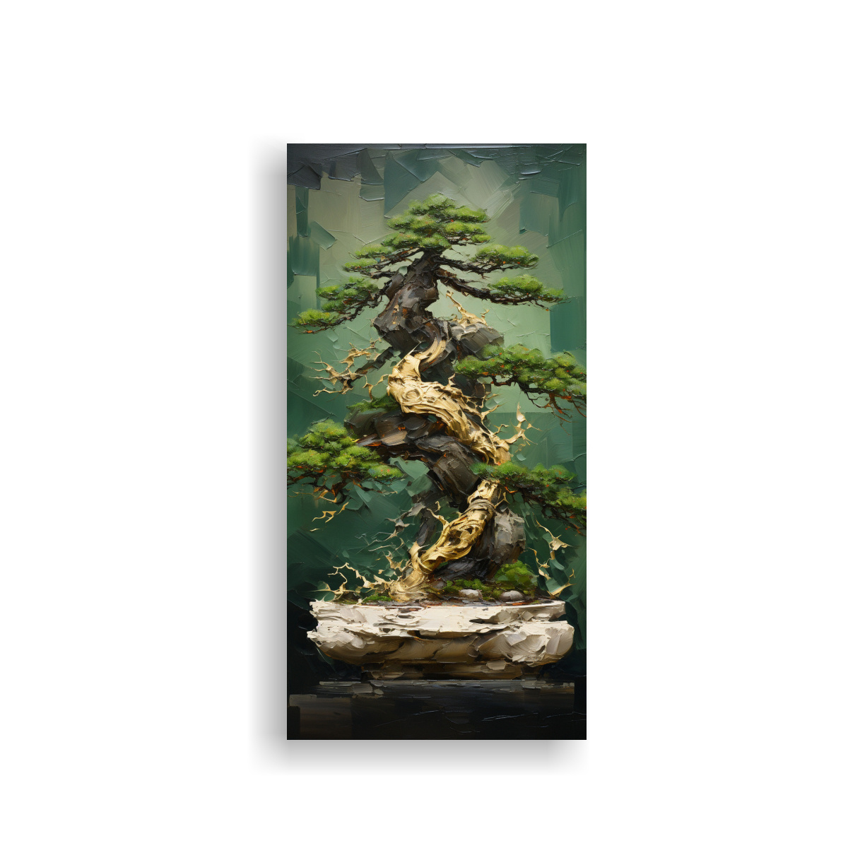 Cuadro Abstracto De árbol Bonsai De Pino En Alta Resolución Decocuadros