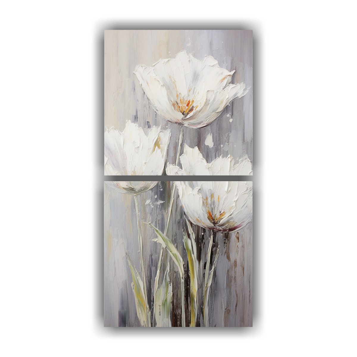 Cuadro De Tulipanes Blancos En Lienzo Decocuadros