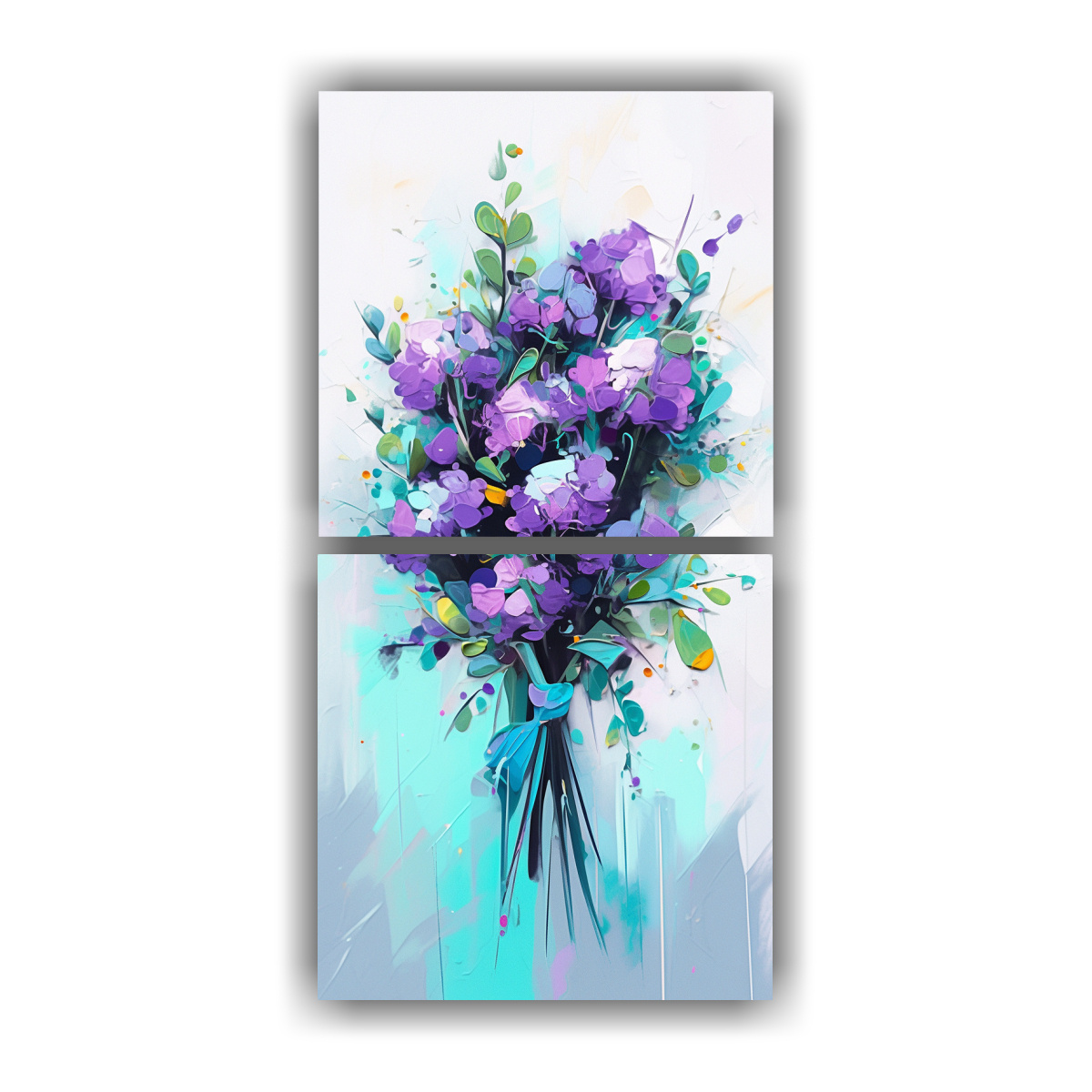 Cuadro Moderno De Impacto Visual Con Flores Moradas En Lienzo Decocuadros