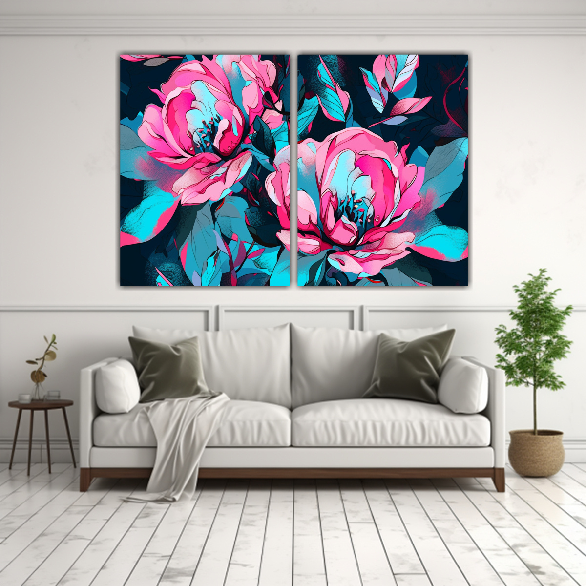 Cuadros Decorativos Turquesa Y Rosa Compra Online En DecoCuadros