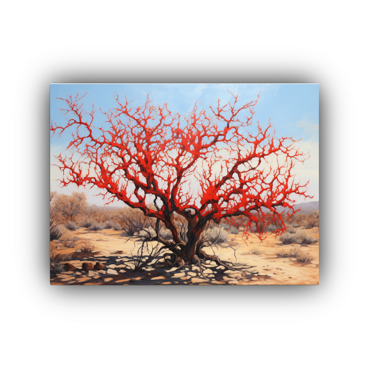 Cuadro Horizontal Innovador Ocotillo Tree Abstract Painting High