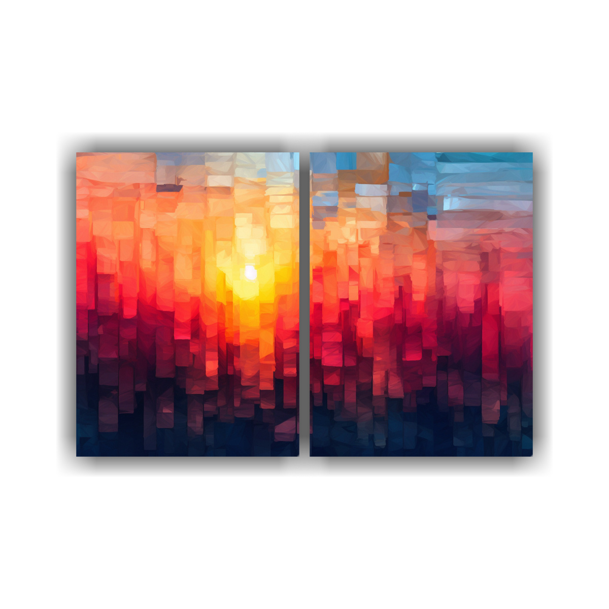 Cuadro Decorativo Abstracto Atardecer En Tonos C Lidos Compra Ahora