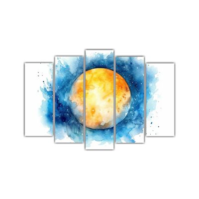 Cuadro Lienzo Moderno Inspiraci N Watercolor Estrella Gigante Azul