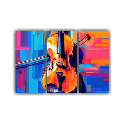 Cuadro Tela Estilo Galería Cello Musical Pop Art DecoCuadros