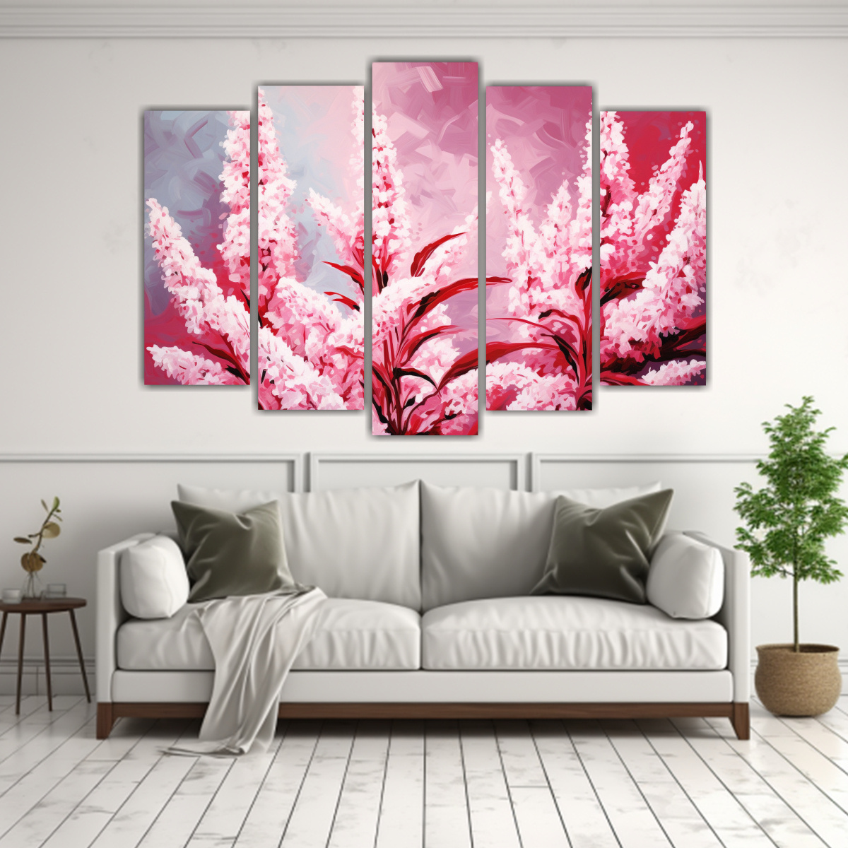 Cuadro Decorativo De Quinoa En Blanco Y Rosa Atmosfera Neonoir