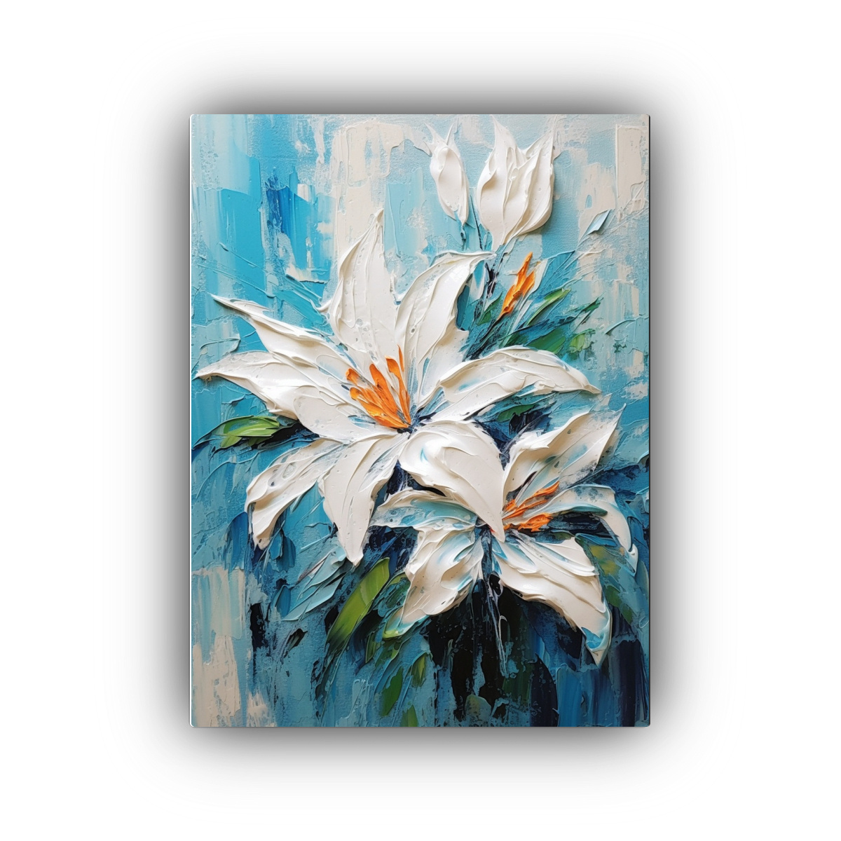 1 Cuadro Vintage Luminosa Magician Lily Pintura Abstracta Gruesa Te Decorativa