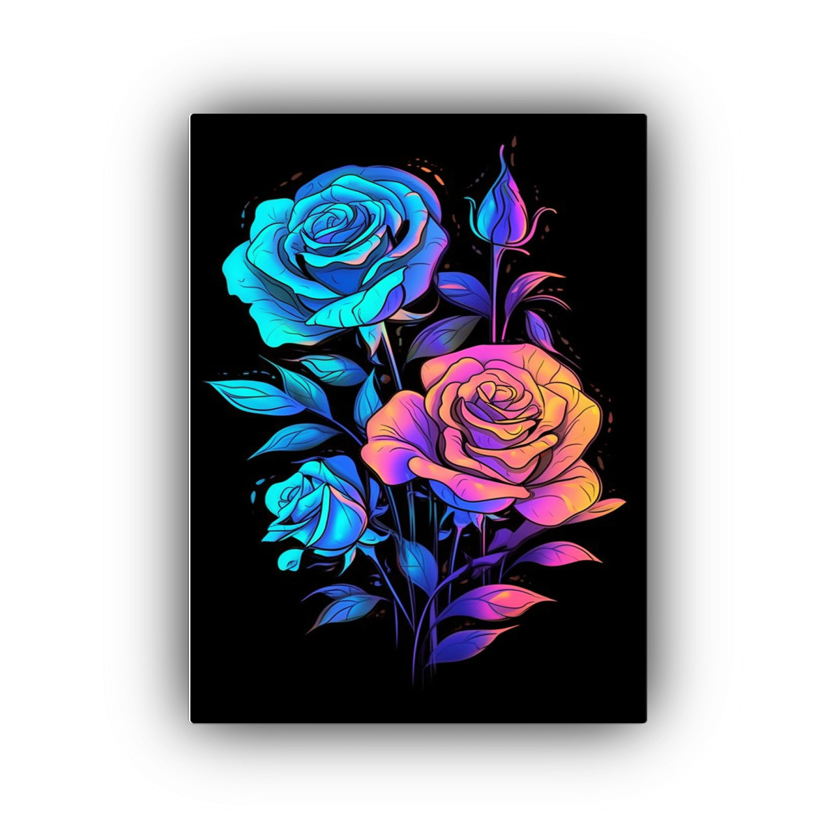 1 Pieza Vanguardia Lienzo Con Rosas De Estilo Art Déco, Composición Dinámica Y Secretos Mágicos