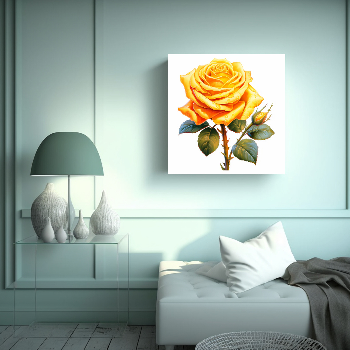 alta-calidad-cuadro-llamativo-rosa-amarilla-arte-decorativo-1