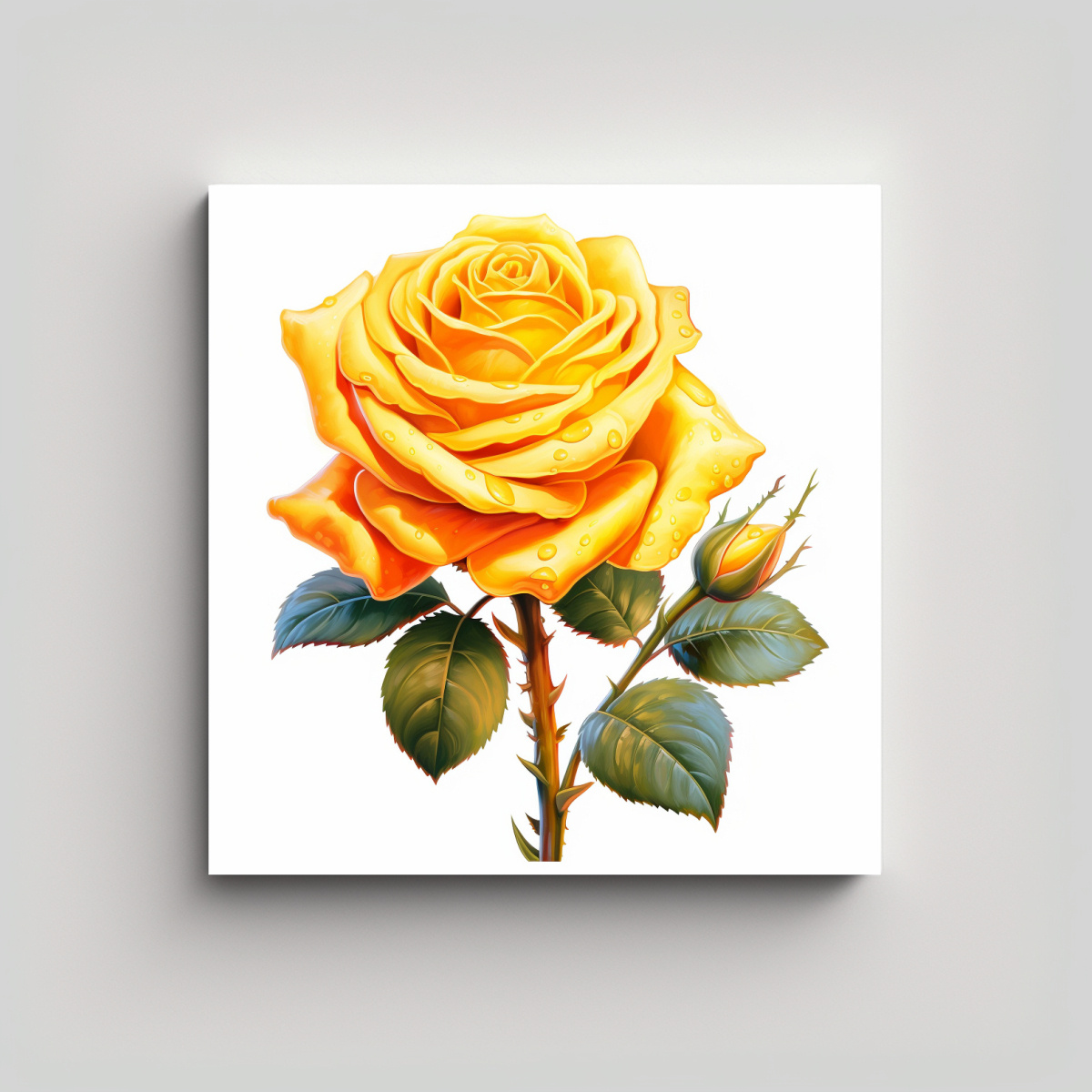 alta-calidad-cuadro-llamativo-rosa-amarilla-arte-decorativo