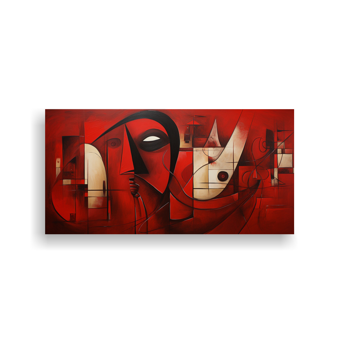 arte-comedor-cuadros-abstractos-rojos