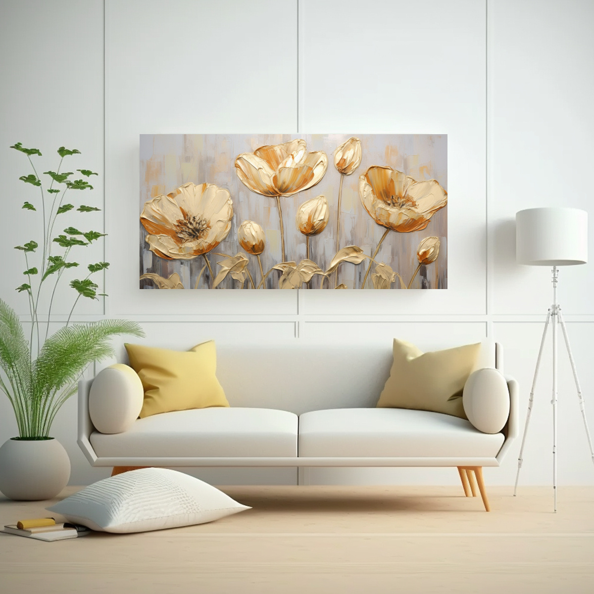 arte-de-alta-calidad-para-cocina-pintura-en-lienzo-estilo-tulipanes-dorados-1-1