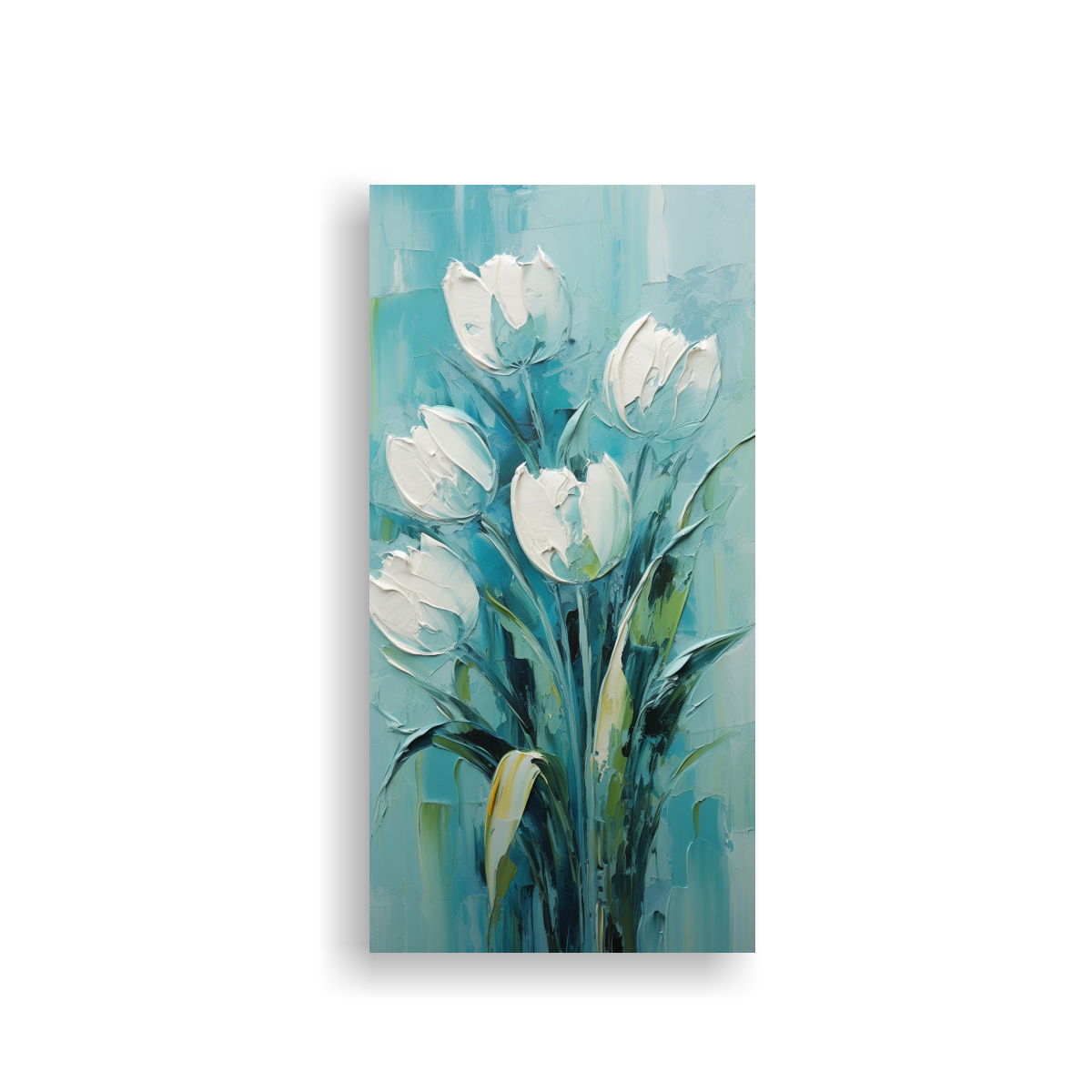 arte-de-pared-colores-contraste-pintura-en-lienzo-tulips-turquesa