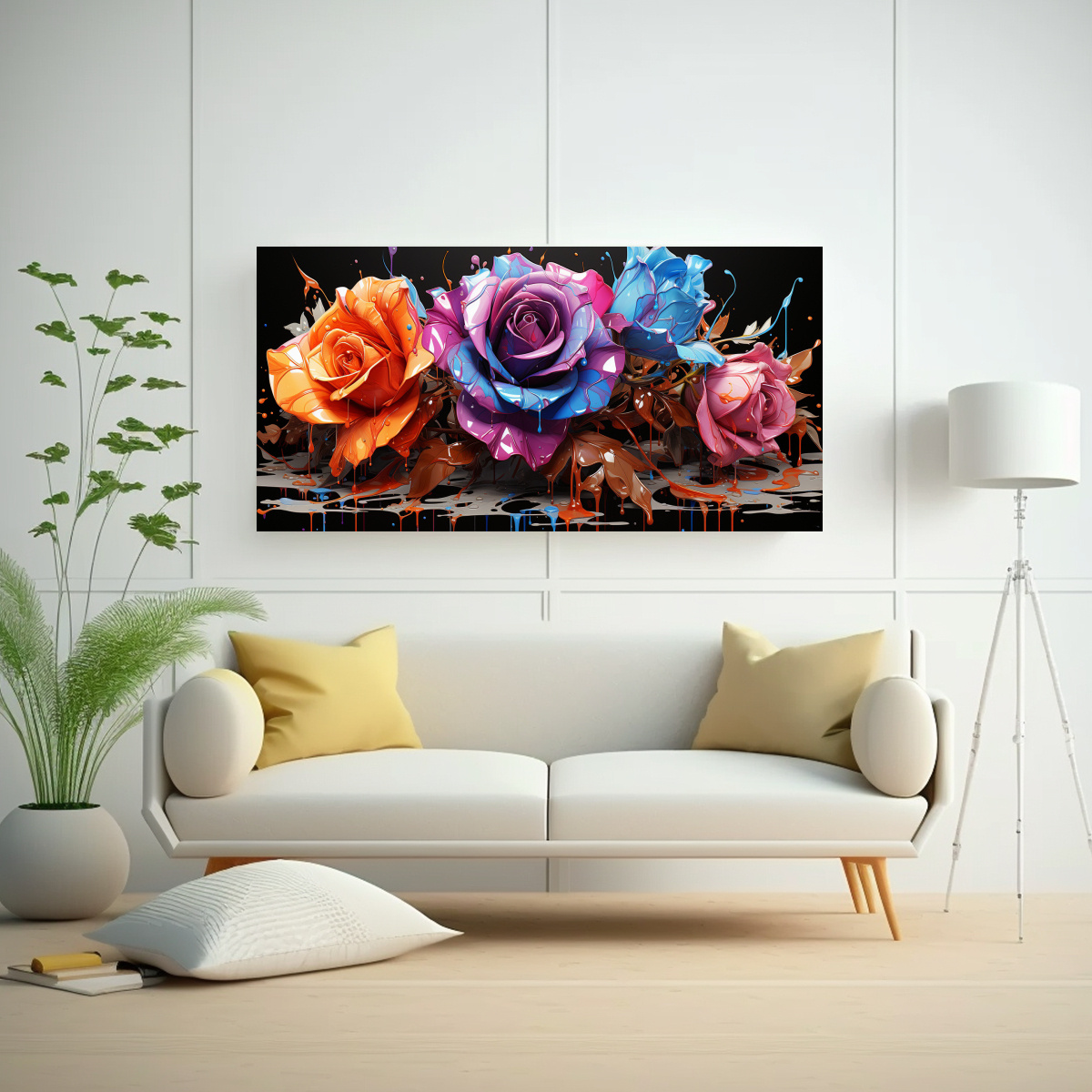 arte-de-pared-colores-exposici-n-pintura-de-rosa-coloreada-con-goteos-en-los-p-talos-en-1