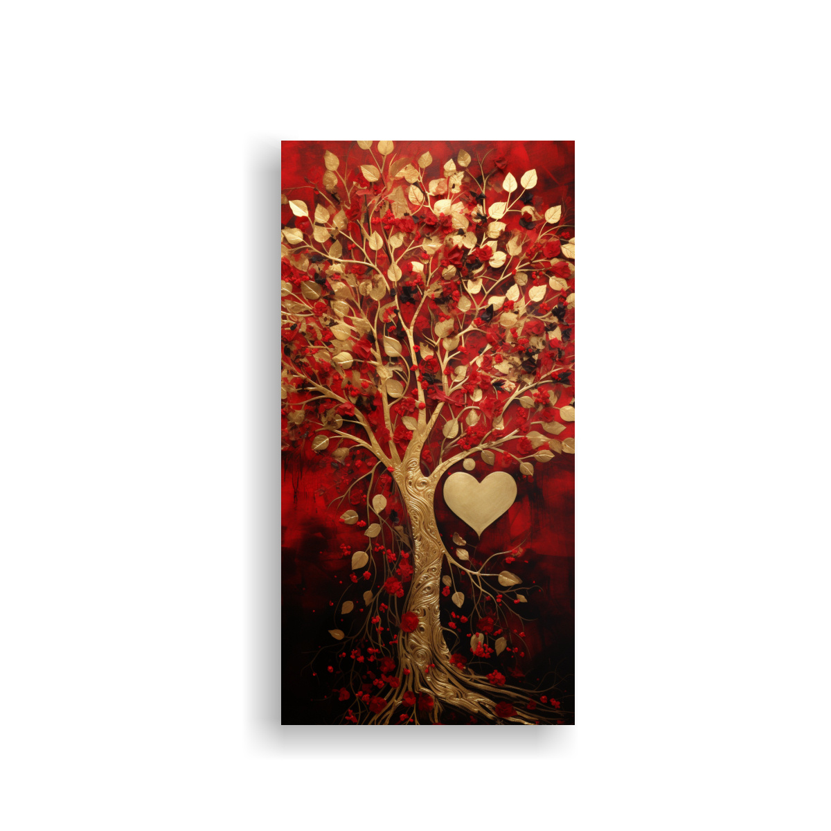 arte-de-pared-con-rbol-en-rojo-y-oro