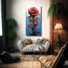 arte-de-pared-concepto-tematica-rosa-derretida-lienzo-cuadro-estilo-plano-negro-1