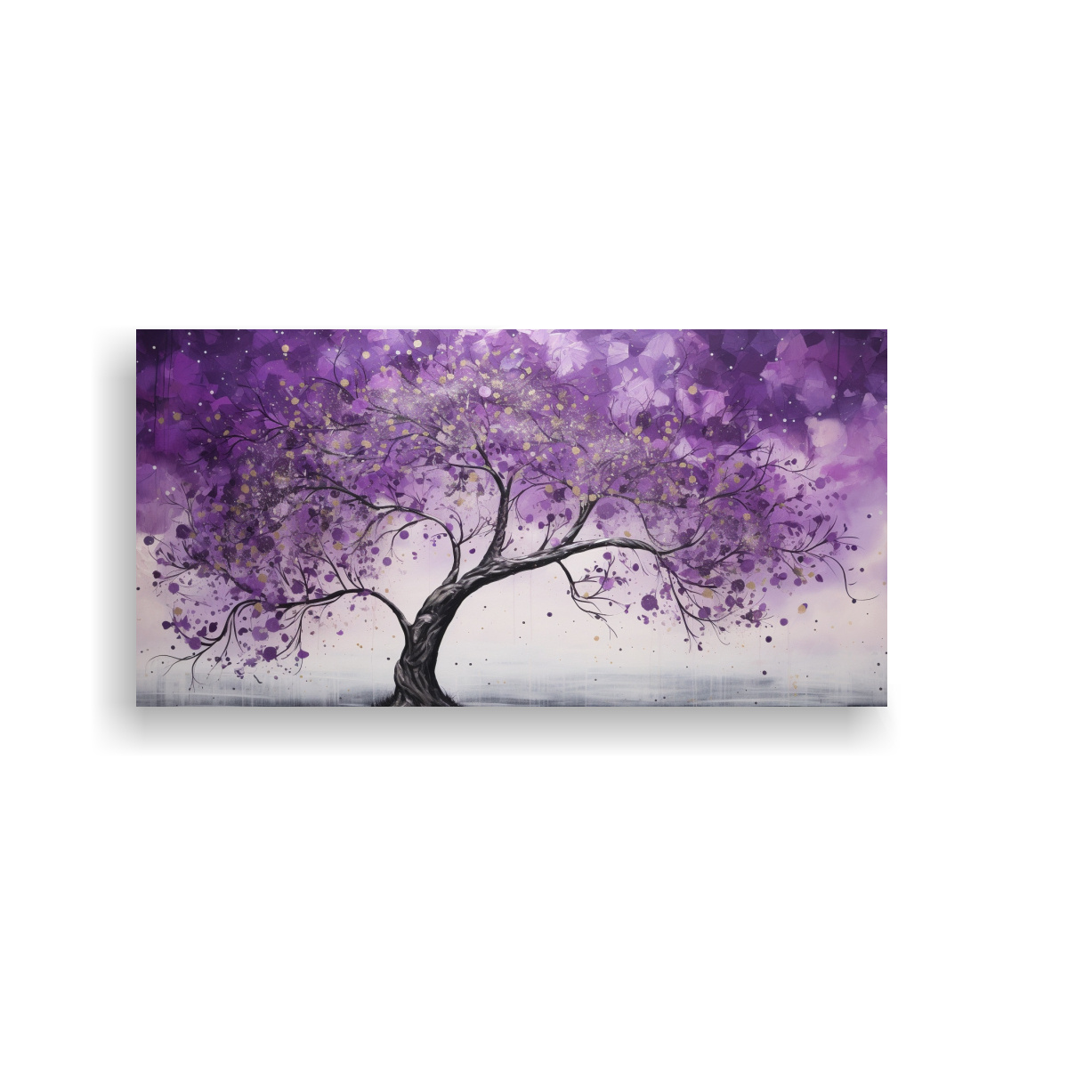 arte-de-pared-dise-o-est-tica-rbol-morado-y-plateado-en-pinturas-decorativas