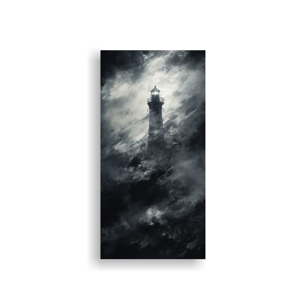 arte-de-pared-estilo-solitario-de-un-viejo-faro-en-el-mar