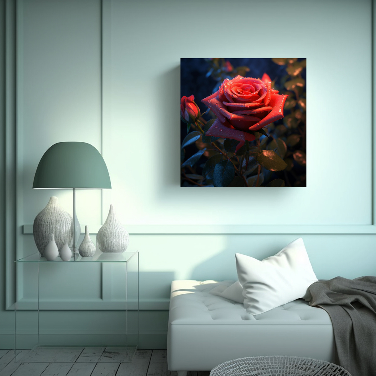 arte-de-pared-hdr-uhd-hermoso-hogar-deco-con-rosa-estilizada-1