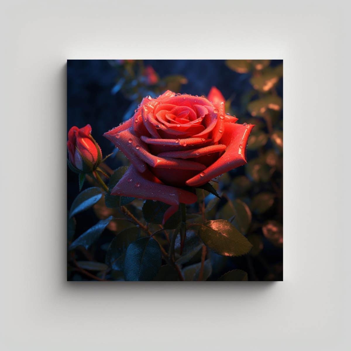 arte-de-pared-hdr-uhd-hermoso-hogar-deco-con-rosa-estilizada