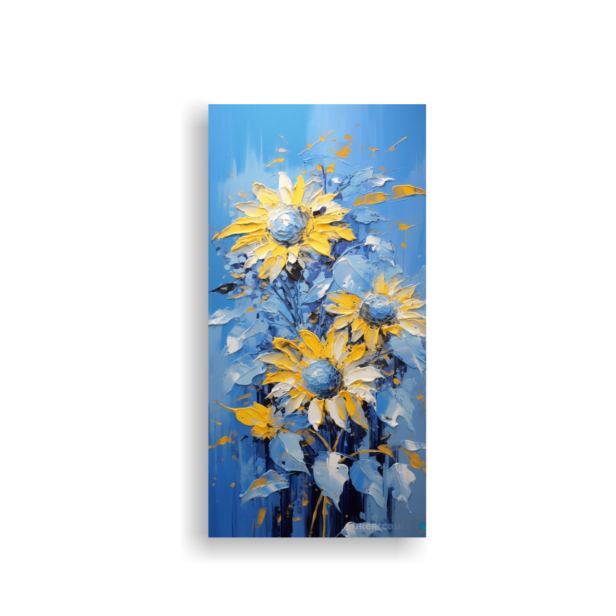 arte-de-pared-imagen-hogar-deco-pintura-al-leo-lienzo-estilo-girasoles-azules