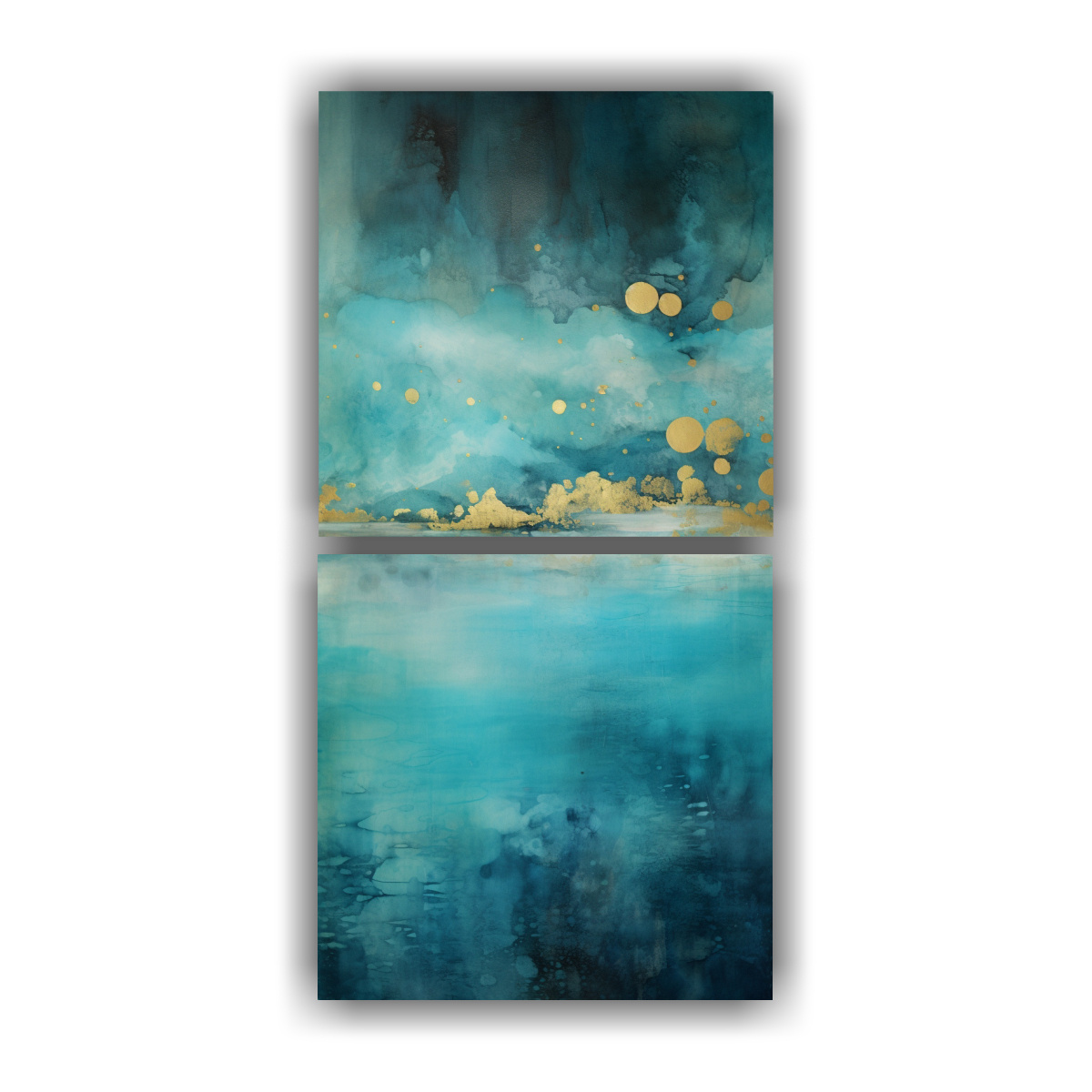 arte-de-pared-inspirador-con-acuarela-turquesa-teal-y-oro