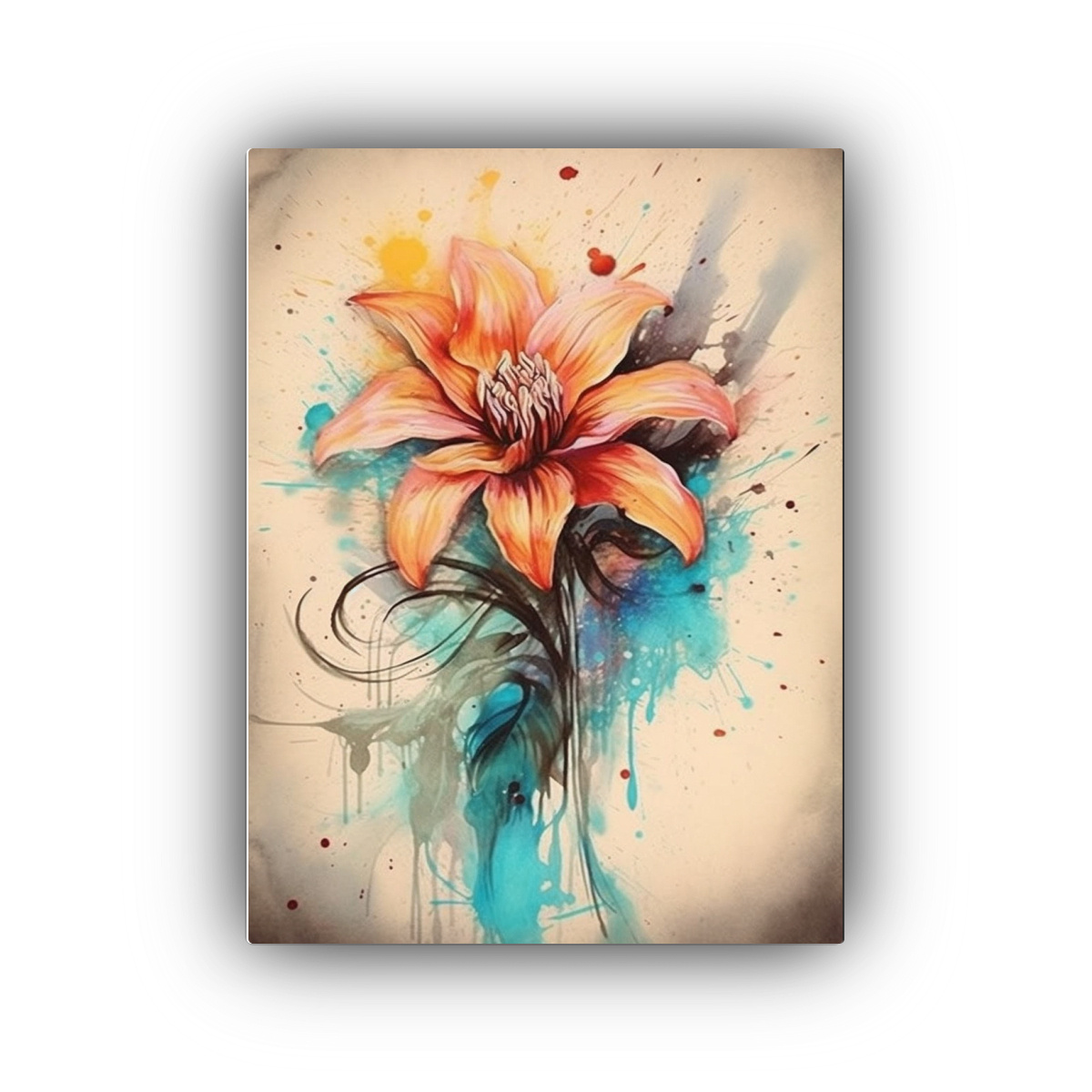 arte-de-pared-moderno-salon-estilo-acuarela-y-tinta-flores-inspiradoras-belleza-