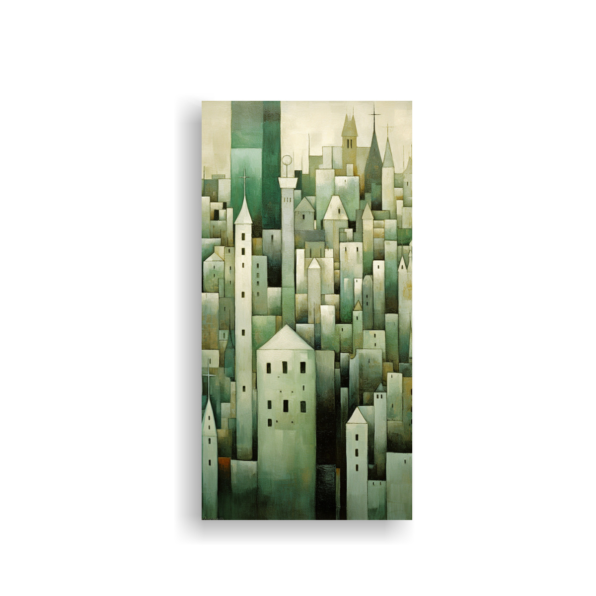 arte-de-pared-patr-n-equilibrio-n-rdico-verde-y-blanco