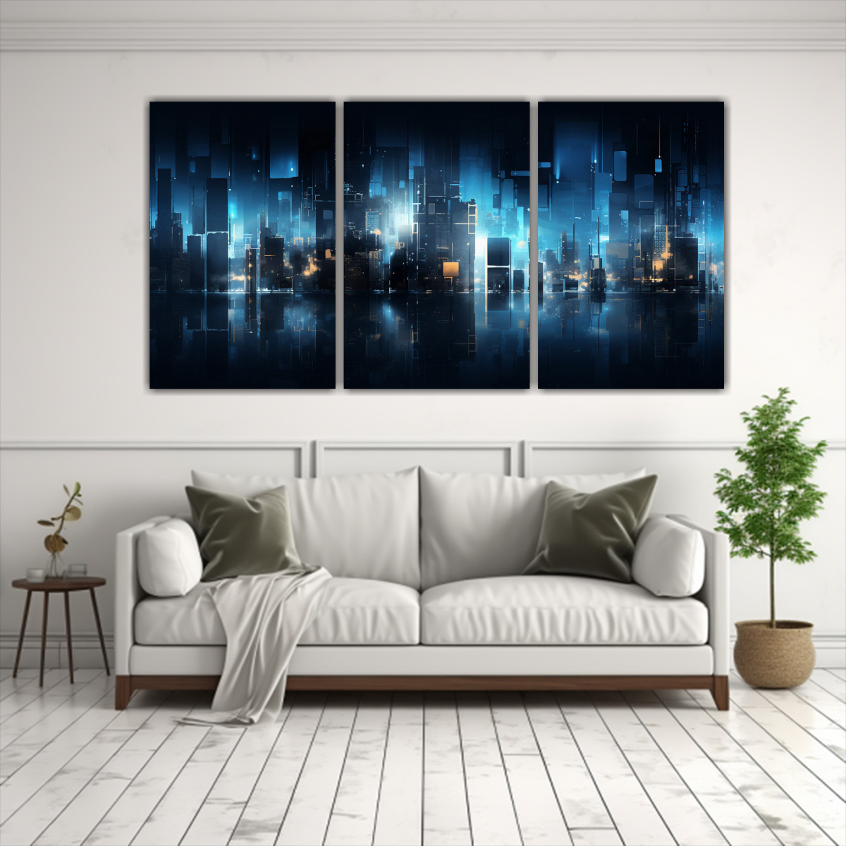 arte-de-pared-set-3-canvas-tonos-comedor-azul-y-gris-ciudad-nocturna-axinom-trica-digital-abs-1
