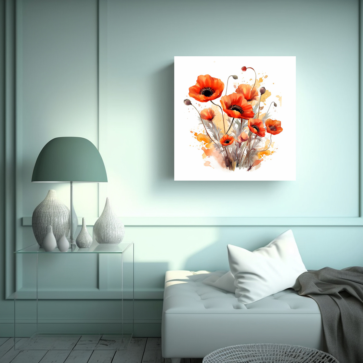 arte-de-pared-surrealista-con-amapolas-en-estilo-clipart-y-fondo-blanco-1
