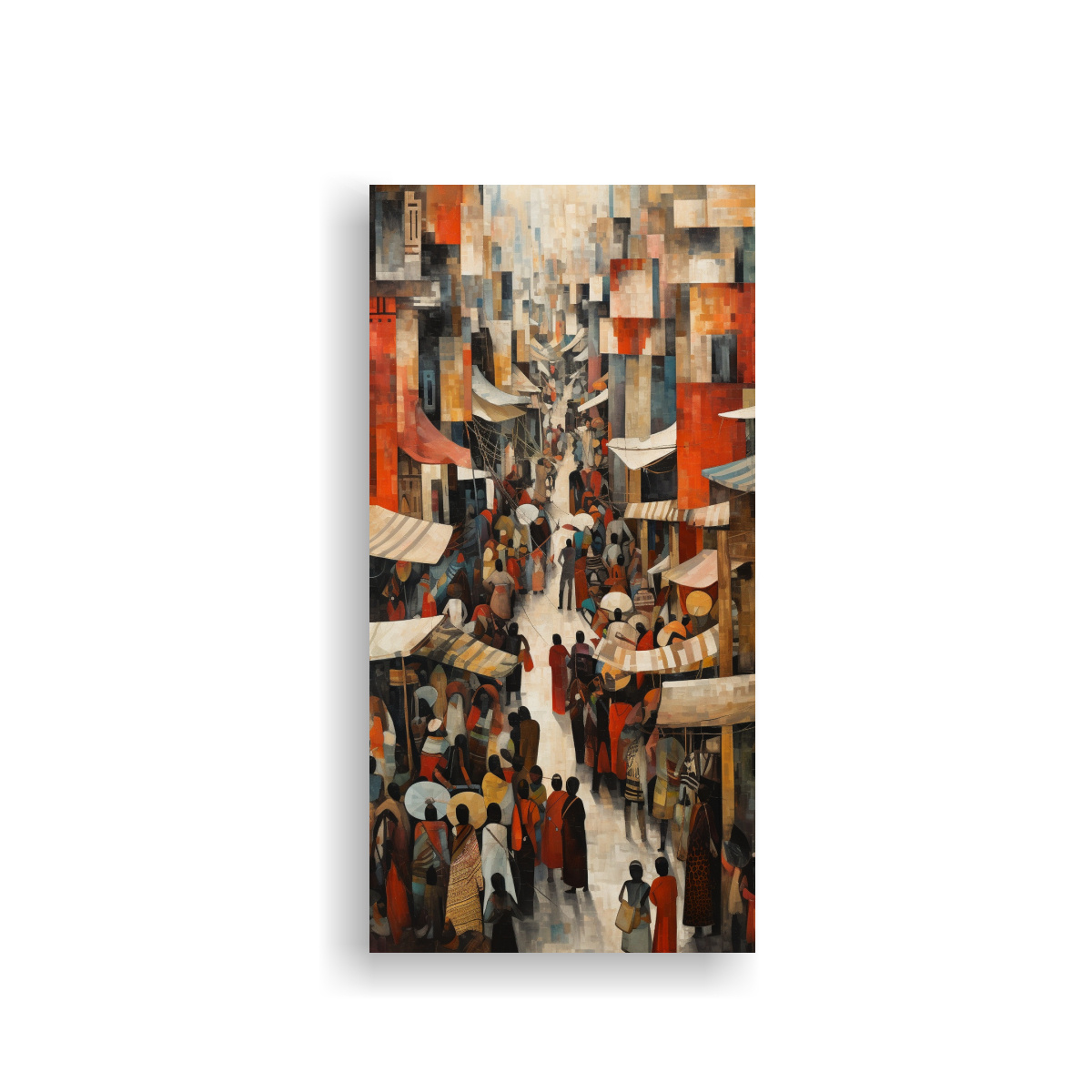 arte-de-pared-tela-sublimada-motivo-ritmo-abstracto-de-un-mercado-bullicioso-con-vendedores